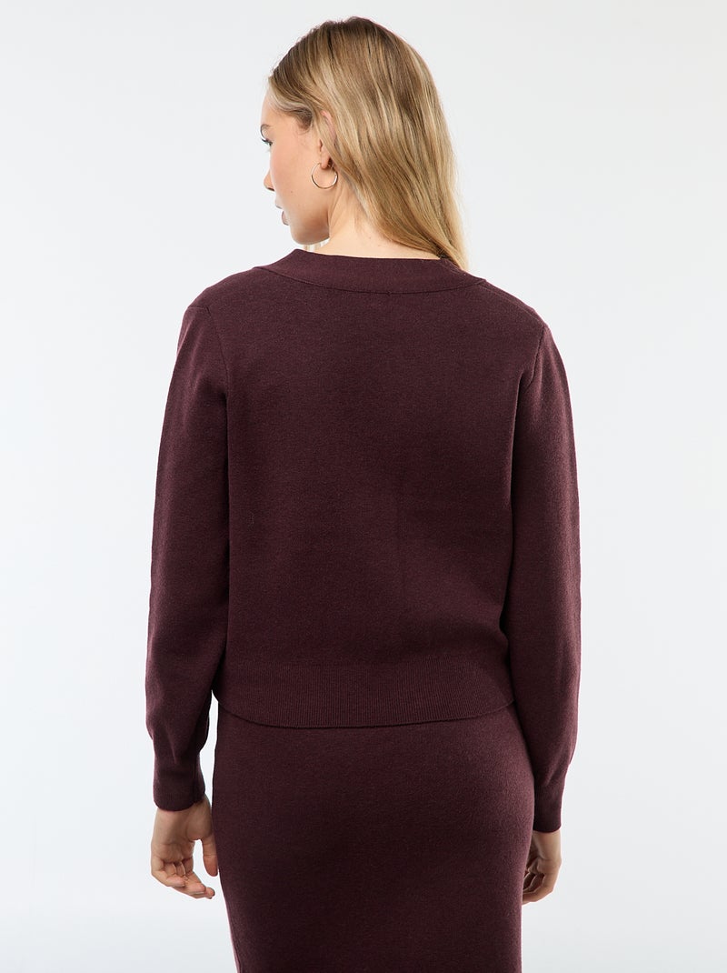 Cardigan de malha otomana Violeta - Kiabi