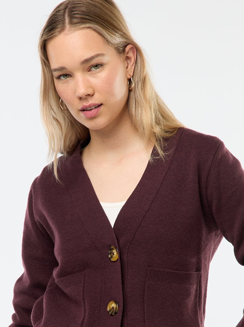 Cardigan de malha otomana Violeta - Kiabi