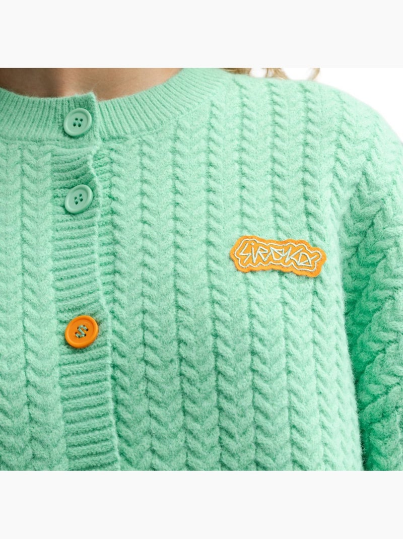 Cardigan de malha para mulher Verde - Kiabi