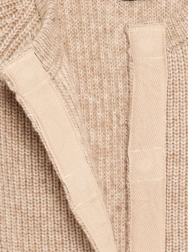 Cardigan de malha quente - coleção fácil de vestir Bege - Kiabi