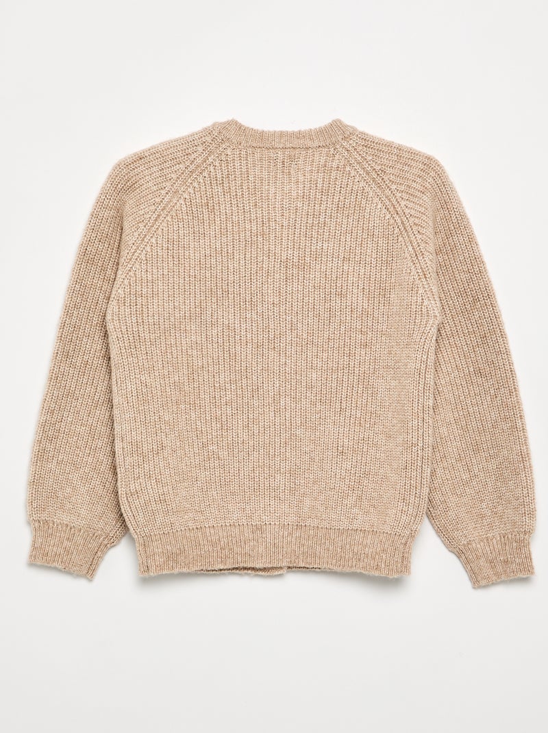 Cardigan de malha quente - coleção fácil de vestir Bege - Kiabi