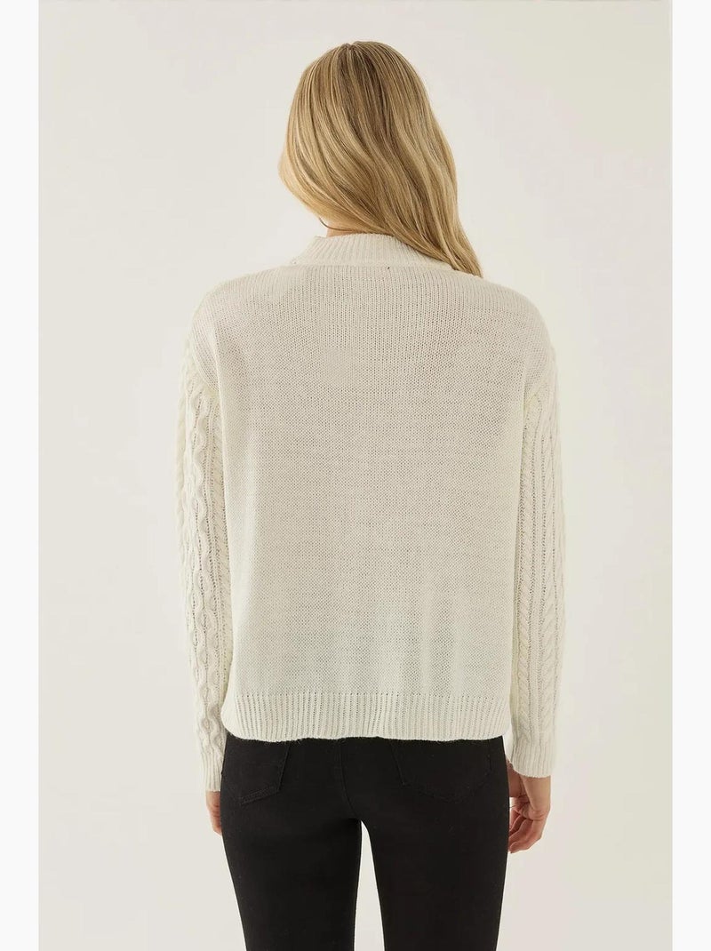 Cardigan de malha texturada com botões hiccup Branco - Kiabi