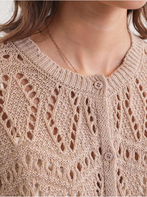 Cardigan de malha texturada com fecho de botões mixray - Kiabi