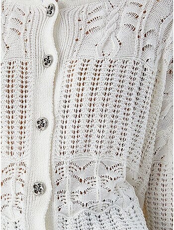 Cardigan de malha texturizada com fecho de botões mixray
