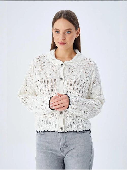 Cardigan de malha texturizada com fecho de botões mixray - Kiabi