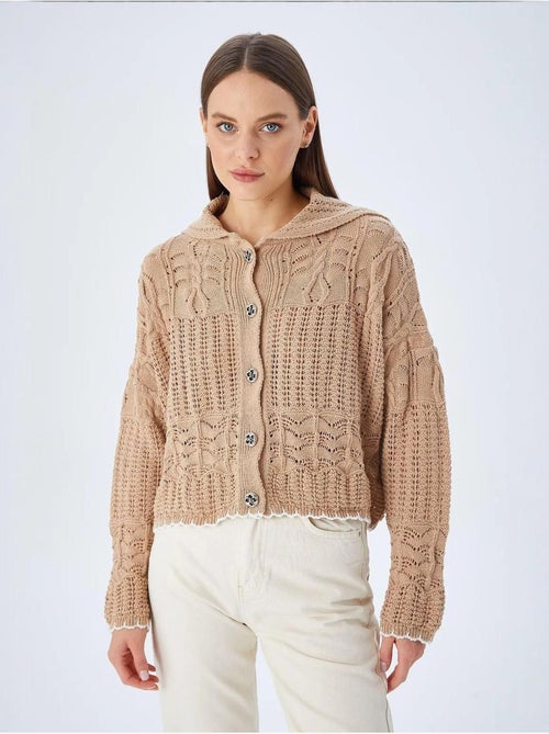 Cardigan de malha texturizada com fecho de botões mixray - Kiabi