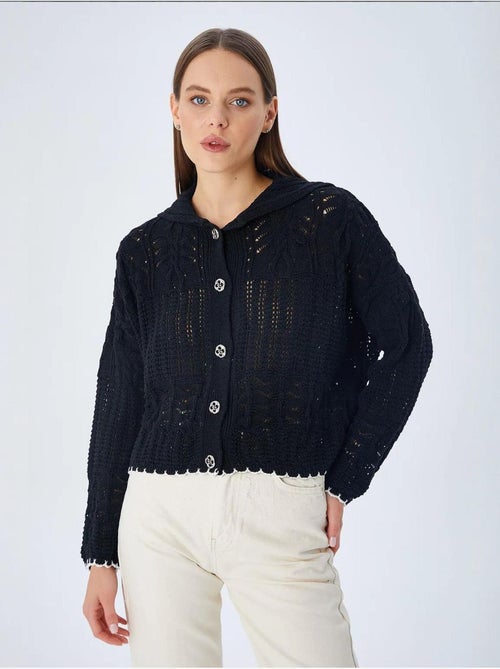 Cardigan de malha texturizada com fecho de botões mixray - Kiabi