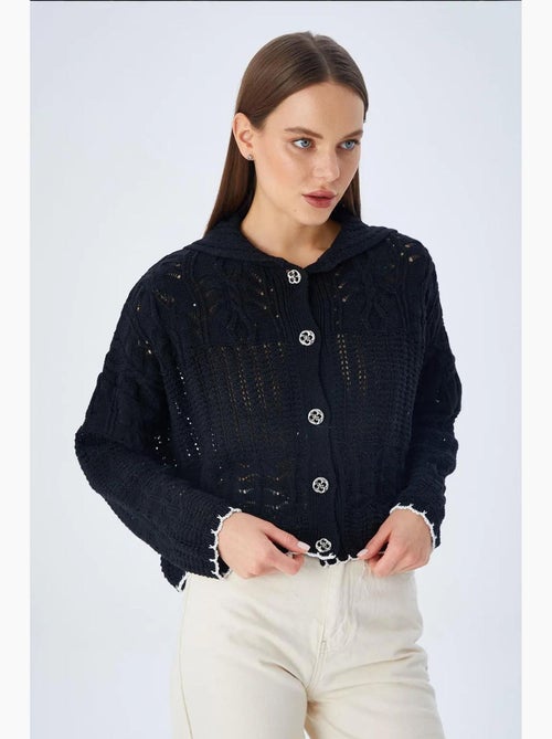 Cardigan de malha texturizada com fecho de botões mixray - Kiabi