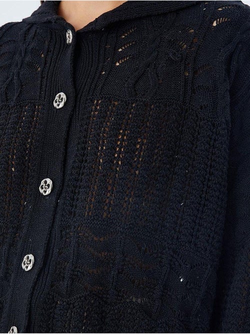 Cardigan de malha texturizada com fecho de botões mixray - Kiabi