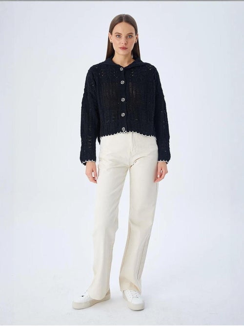 Cardigan de malha texturizada com fecho de botões mixray - Kiabi