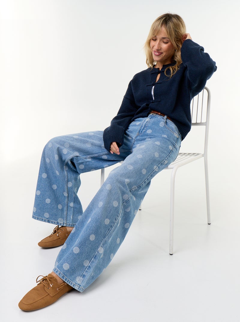 Cardigan de manga comprida com botões estilo mandarim Azul - Kiabi