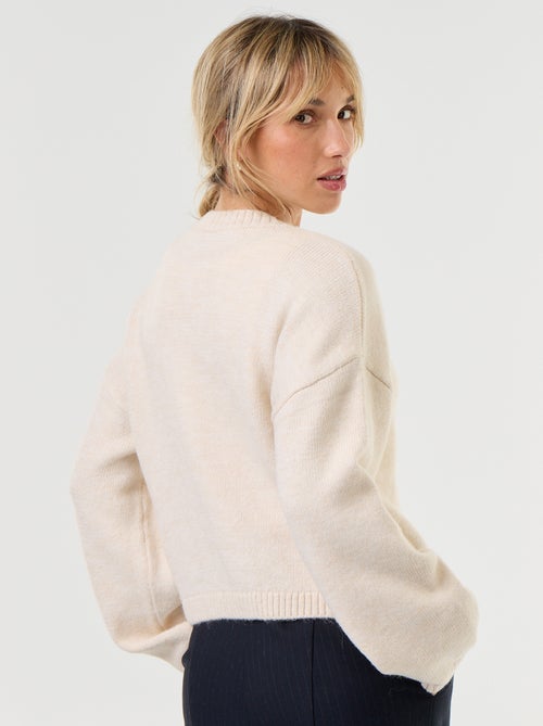 Cardigan de manga comprida com botões estilo mandarim - Kiabi Cardigan de manga comprida com botões estilo mandarim - Kiabi