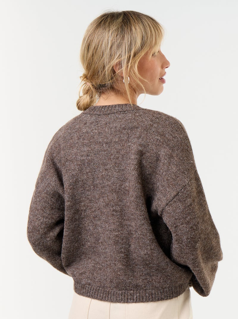 Cardigan de manga comprida com botões estilo mandarim Toupeira - Kiabi