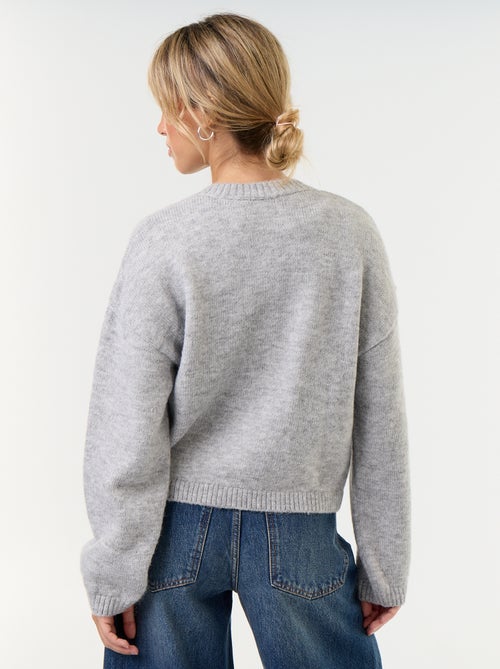 Cardigan de manga comprida com fecho de alamares - Kiabi
