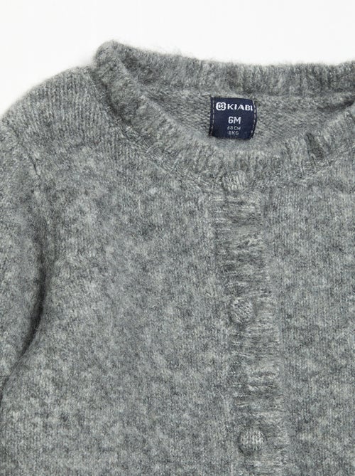 Cardigan de manga comprida com folhos - Kiabi