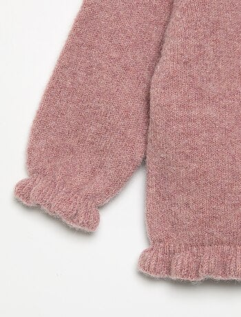 Cardigan de manga comprida com folhos