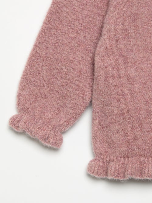 Cardigan de manga comprida com folhos - Kiabi