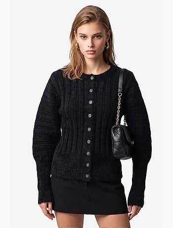 Cardigan de poliéster feminino mixray