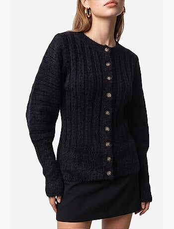 Cardigan de poliéster feminino mixray