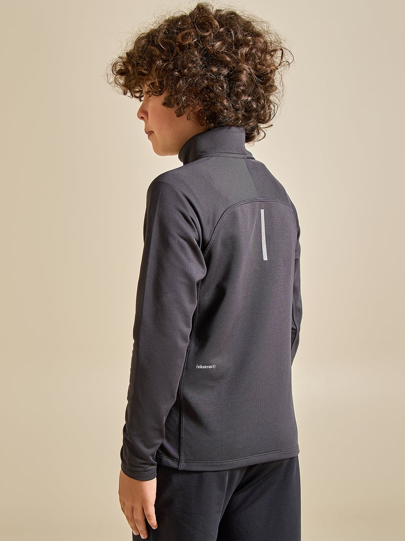 Cardigan desportivo com gola alta com fecho - (ekstract) Preto - Kiabi
