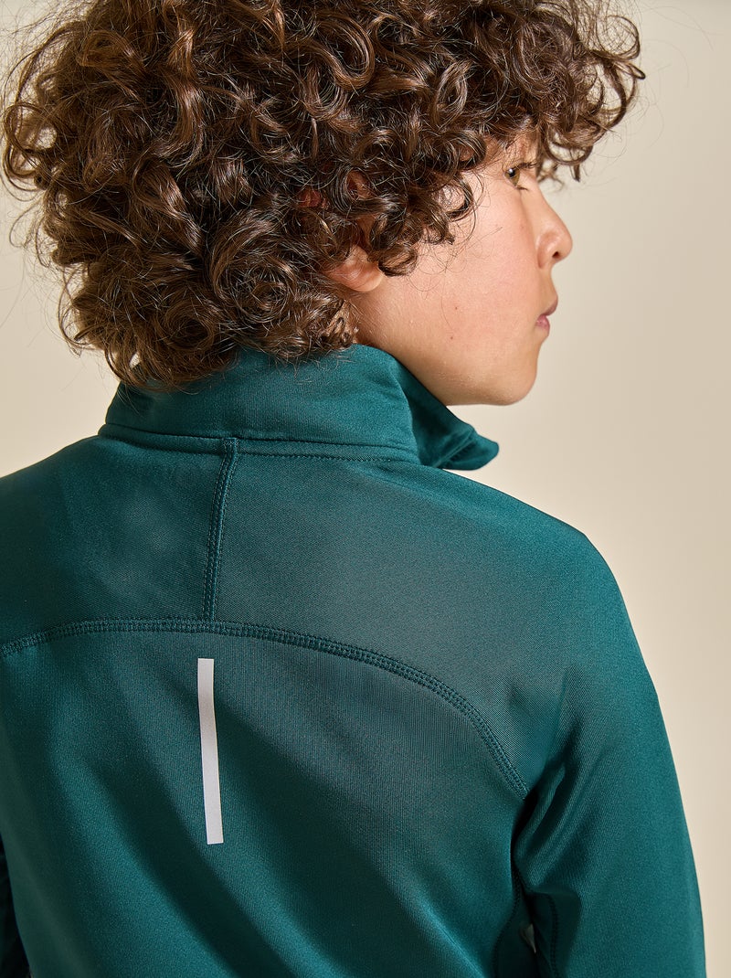 Cardigan desportivo com gola alta com fecho - (ekstract) Verde - Kiabi