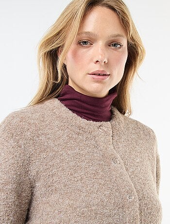 Cardigan em malha bouclé