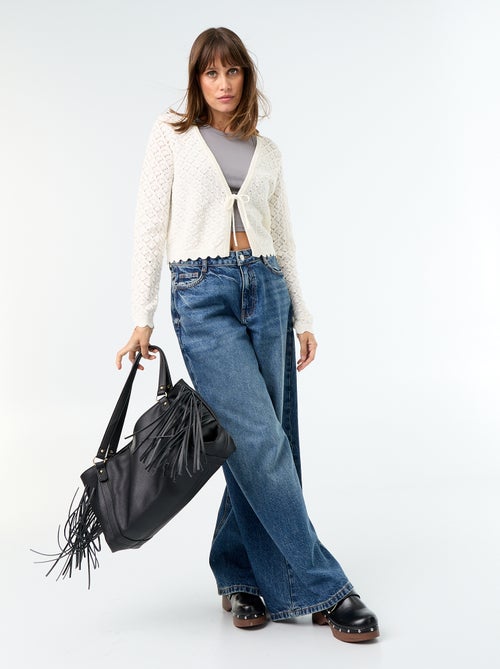 Cardigan em malha de croché vazada - Kiabi Cardigan em malha de croché vazada - Kiabi