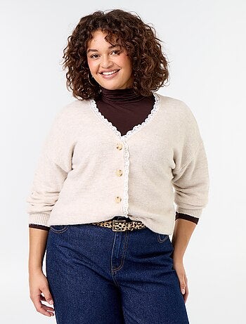 Cardigan em malha fina