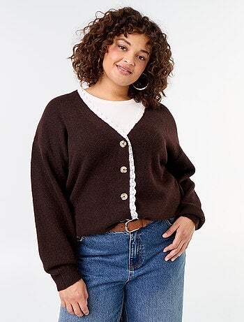 Cardigan em malha fina