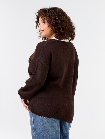 Cardigan em malha fina