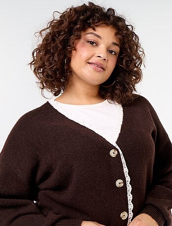 Cardigan em malha fina