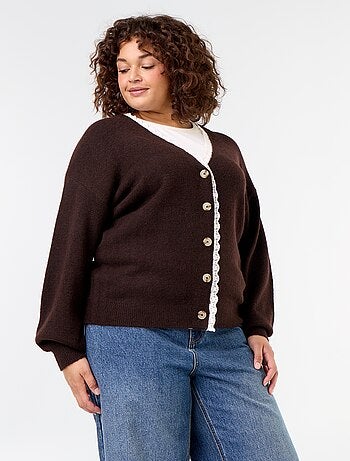 Cardigan em malha fina