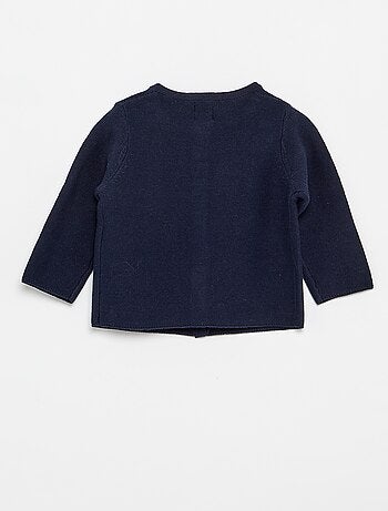 Cardigan em malha fina liso