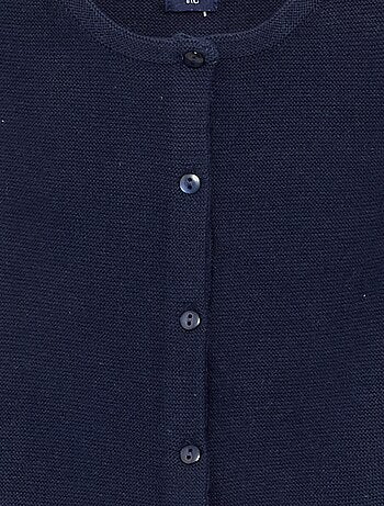 Cardigan em malha fina liso