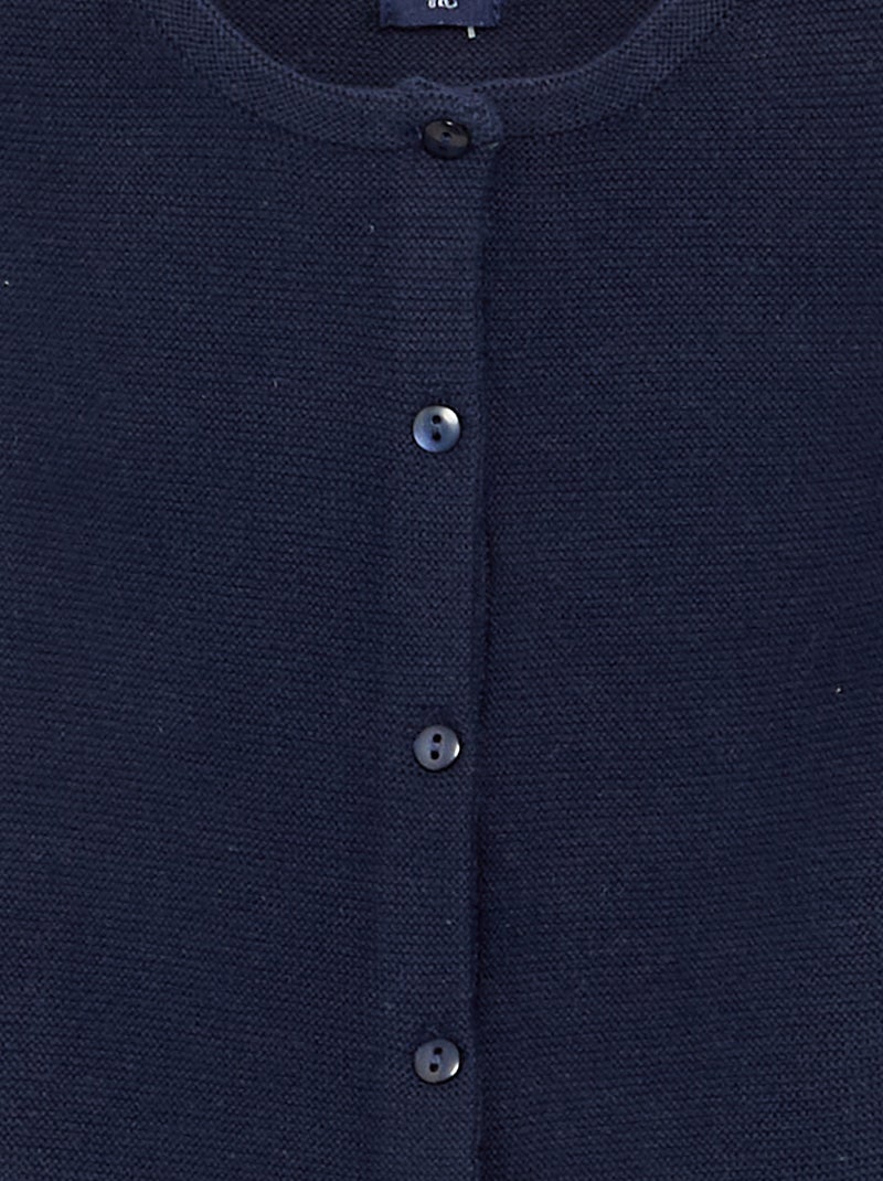 Cardigan em malha fina liso Azul - Kiabi