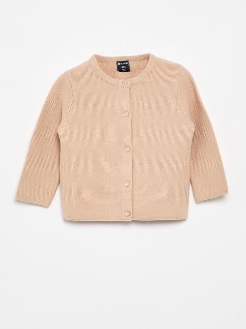 Cardigan em malha fina liso - Kiabi