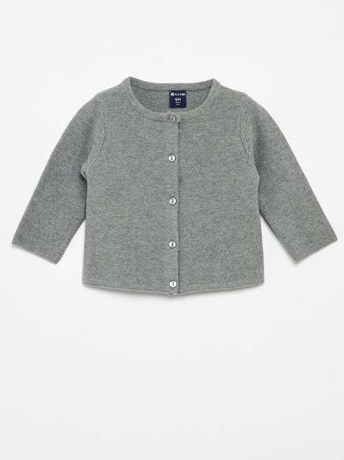 Cardigan em malha fina liso - Kiabi