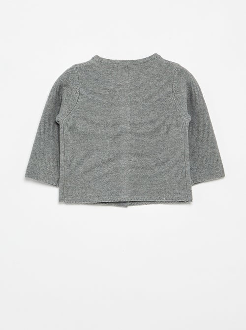 Cardigan em malha fina liso - Kiabi