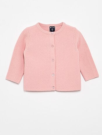 Cardigan em malha fina liso