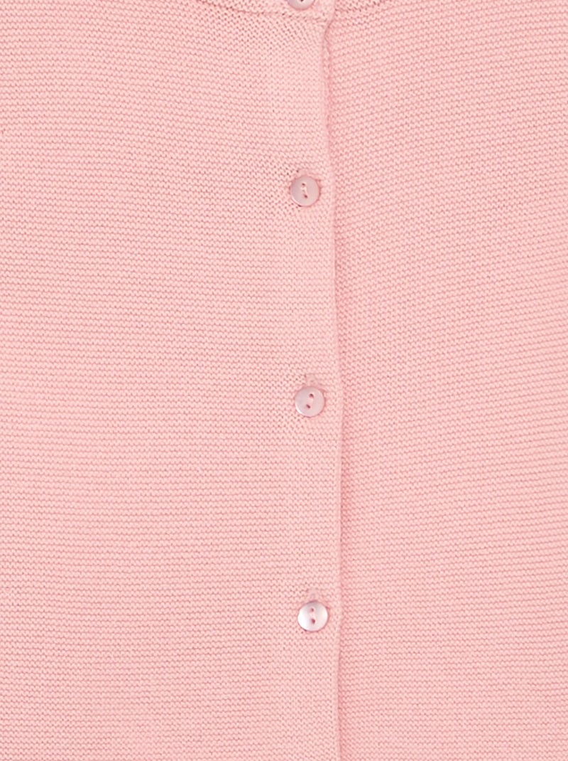Cardigan em malha fina liso Rosa - Kiabi