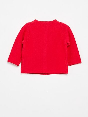 Cardigan em malha fina liso