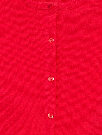 Cardigan em malha fina liso