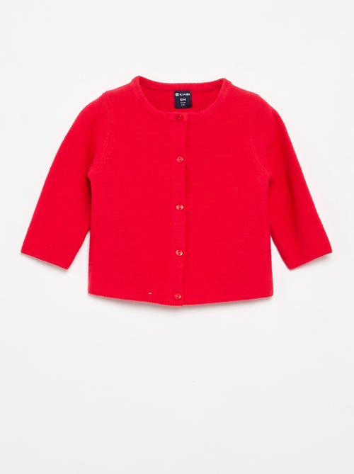 Cardigan em malha fina liso - Kiabi