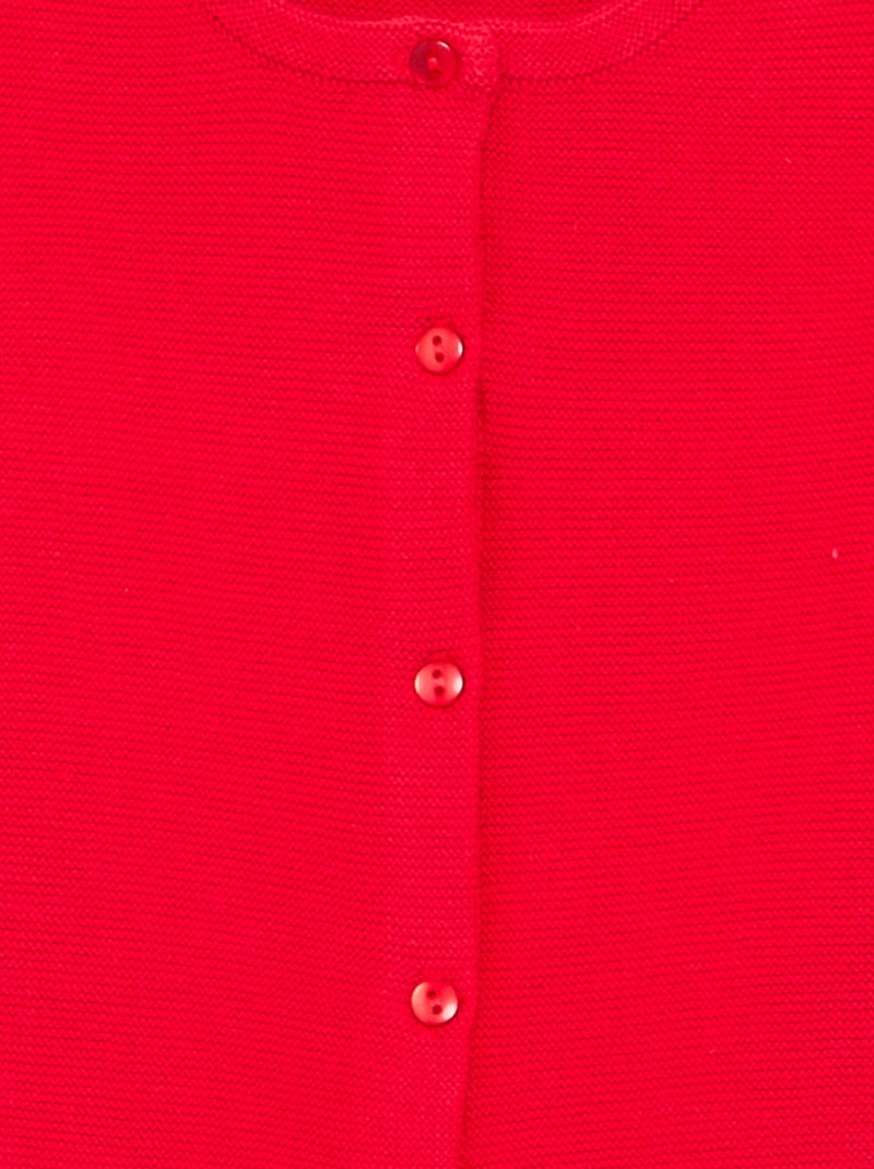 Cardigan em malha fina liso Vermelho - Kiabi