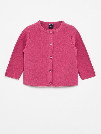 Cardigan em malha fina liso