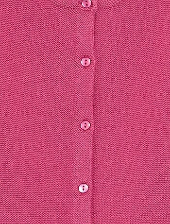 Cardigan em malha fina liso