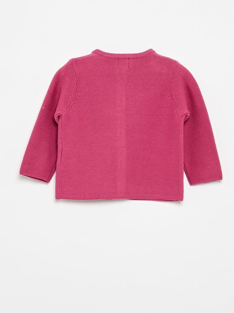 Cardigan em malha fina liso Violeta - Kiabi