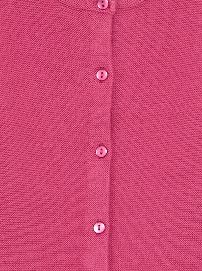 Cardigan em malha fina liso Violeta - Kiabi