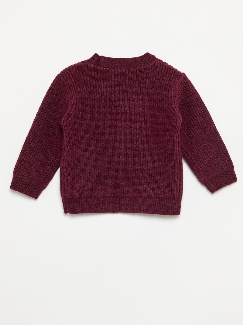Cardigan em malha grossa Castanho - Kiabi