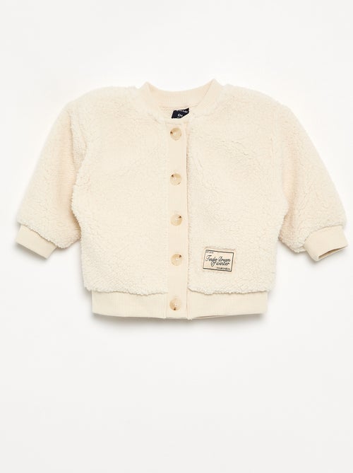 Cardigan em material com efeito de pelo de carneiro - Kiabi